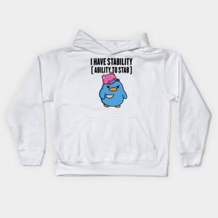 I Have Stability Ability To Stab Funny Cute Duck Kids Hoodie